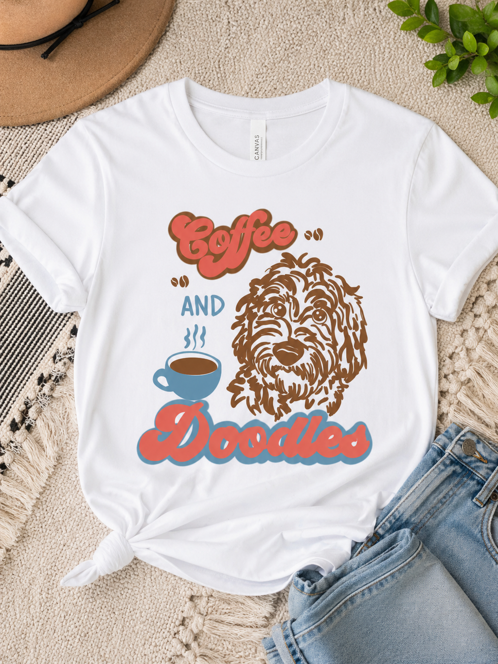 Coffee and Doodles SVG | Dog Lover SVG | Retro Coffee SVG | Doodle Dog Shirt Design | Cricut & Silhouette Cut File | SVG