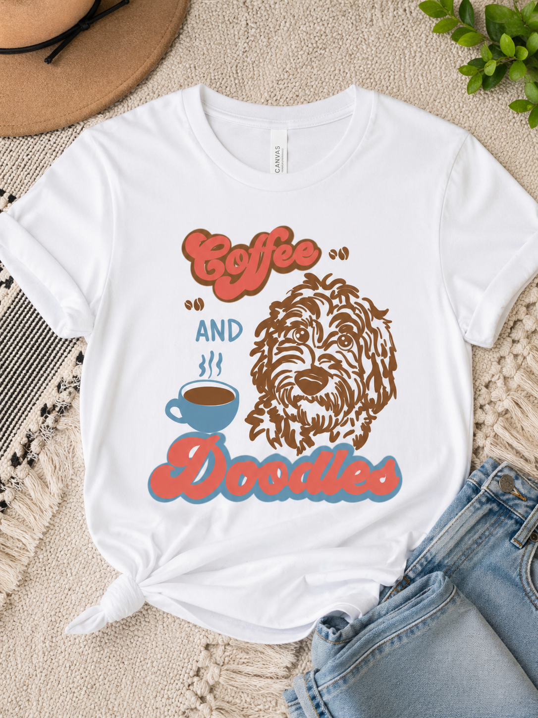 Coffee and Doodles SVG | Dog Lover SVG | Retro Coffee SVG | Doodle Dog Shirt Design | Cricut & Silhouette Cut File | SVG
