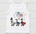 Patriotic Geese Embroidery File | 4th of July Goose Trio | Fireworks Embroidery | Instant Download PES | Kids Shirt Design | 3 in